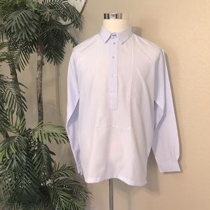 White long sleeves Hugo Mens Barong with classic embroidery, in sizes S to 6X.